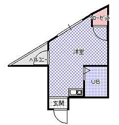 サニーハイツ ワンルームの間取図画像