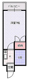 アーバンコート 1Kの間取図画像