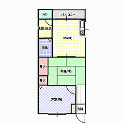コーポ高柳 2DKの間取図画像