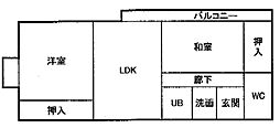 シャトー東寝屋川 2LDKの間取図画像