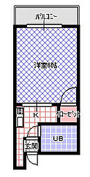 ハイツ北之町A棟 1Kの間取図画像