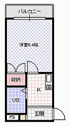 メゾンコーハツ 1Kの間取図画像