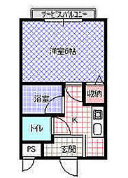 プチマンションモンタナ 1Kの間取図画像