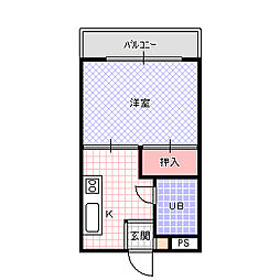 ハイムエトワール 1Kの間取図画像