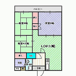 グランドハイツ寝屋川 3LDKの間取図画像
