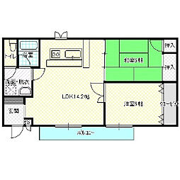 スカイコート 2LDKの間取図画像