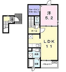 シャルマント・メゾン 1LDKの間取図画像