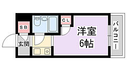 RUEFU+2 ワンルームの間取図画像
