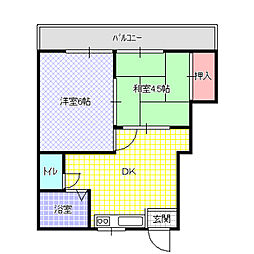 ハイツA2 2DKの間取図画像
