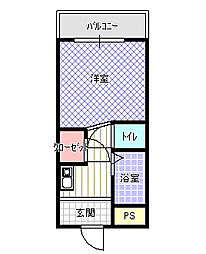 有馬パレス野崎 1Kの間取図画像