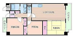 パルハセトン香里園 3LDKの間取図画像