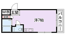 有馬パレス野崎 1Kの間取図画像