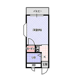 アスコットレジデンス 1Kの間取図画像