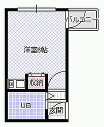 サンライズ萱島信和 ワンルームの間取図画像