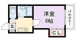 スタジオM 1Kの間取図画像