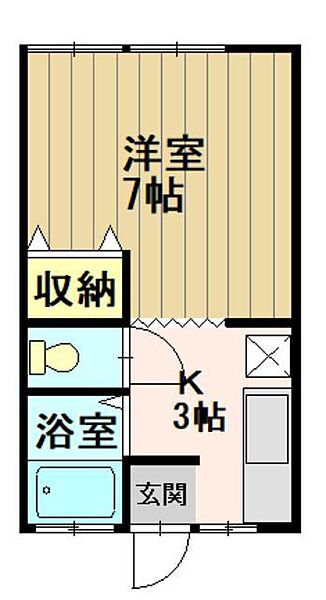 桔梗野ハイムII 105｜青森県弘前市大字桔梗野3丁目(賃貸アパート1K・1階・23.13㎡)の写真 その2