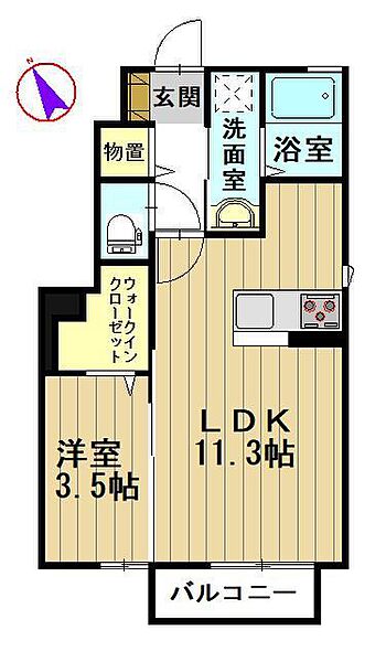 グランディ樋の口 101｜青森県弘前市大字樋の口1丁目(賃貸アパート1LDK・1階・37.77㎡)の写真 その3