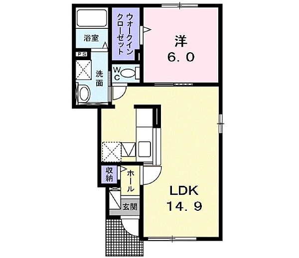 プラシーボシッタＡ 103｜青森県弘前市大字清富町(賃貸アパート1LDK・1階・48.19㎡)の写真 その2