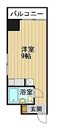 グローリア初穂弘前 ワンルームの間取図画像