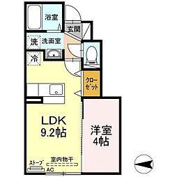 コンフォート 1LDKの間取図画像