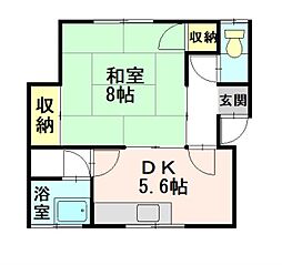 清明荘 1DKの間取図画像