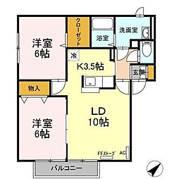 グランメールキヨミC 2LDKの間取図画像