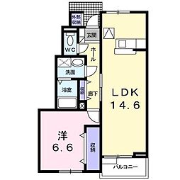 ルーナ・ジェーナ・パレス 1LDKの間取図画像