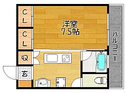 エルスタジオ 1Kの間取図画像