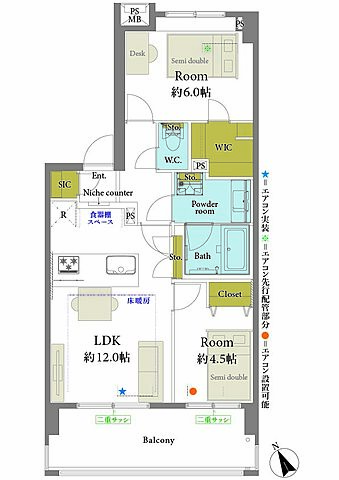 間取り ライオンズアベニュー浦和常盤レジデンス 2階/-