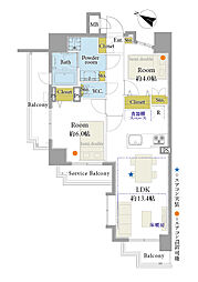 ヴィーナ・パルテール渋谷ウエスト 2LDKの間取図画像