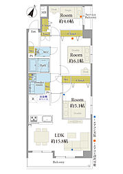 ベイサイトコート横浜 3LDKの間取図画像