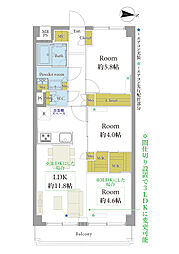 シャローム橋本 3LDKの間取図画像