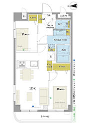 サンコート芝公園 2LDKの間取図画像