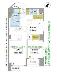 シャルムコート東日本橋 1LDKの間取図画像