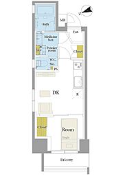 シティインデックス池袋 1DKの間取図画像
