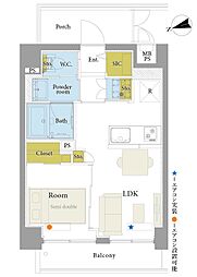 パウゼ松濤 1LDKの間取図画像