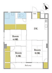 ニューミタカマンション 3LDKの間取図画像