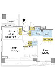 クリオ新宿戸山壱番館 1SLDKの間取図画像