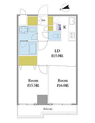 グリーンキャピタル浅草 2LDKの間取図画像