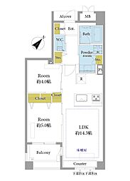 ピアース東京インプレイス 2LDKの間取図画像