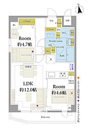 ヴェルステージ秋葉原EAST 2LDKの間取図画像