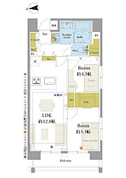 グローリオ品川シーサイド 2LDKの間取図画像