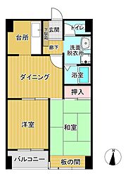 サンルート2ビル 2DKの間取図画像