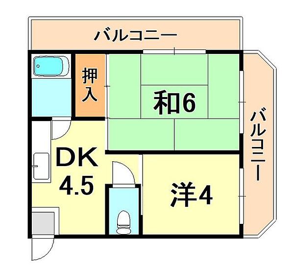 兵庫県神戸市垂水区清水が丘１丁目(賃貸マンション2DK・1階・29.00㎡)の写真 その2