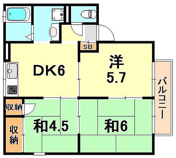 兵庫県神戸市垂水区清玄町(賃貸アパート3DK・2階・48.00㎡)の写真 その2