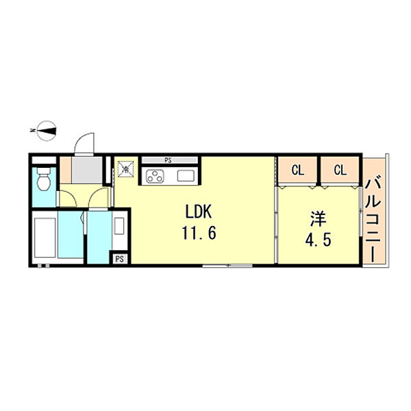 兵庫県明石市樽屋町(賃貸アパート1LDK・1階・40.26㎡)の写真 その2