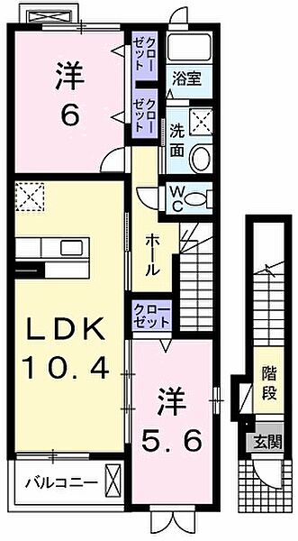 兵庫県神戸市西区玉津町新方(賃貸アパート2LDK・2階・56.47㎡)の写真 その2