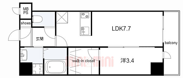 兵庫県明石市硯町２丁目(賃貸マンション1LDK・5階・31.50㎡)の写真 その2