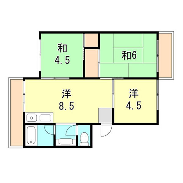 兵庫県神戸市垂水区上高丸１丁目(賃貸マンション3DK・1階・42.22㎡)の写真 その2