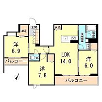 兵庫県神戸市垂水区桃山台２丁目（賃貸マンション3LDK・2階・79.02㎡） その2